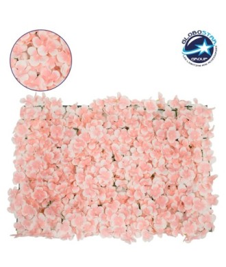 GloboStar® 78325 Συνθετικό Πάνελ Λουλουδιών - Κάθετος Κήπος Ορτανσία Ροζ-Απαλό Ροζ Μ60 x Υ40 x Π5cm